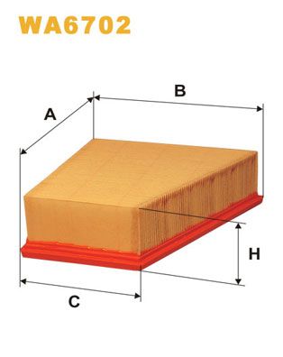 Повітряний фільтр, фільтрувальний елемент, Wix Filters WA6702