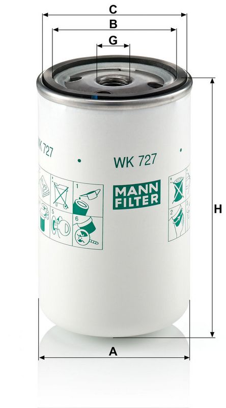 Kütusefilter, MANN-FILTER WK 727