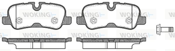 Комплект гальмівних накладок, дискове гальмо, Woking P10593.10
