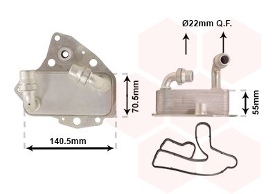 VAN WEZEL Olajhűtő, motorolaj 37013708