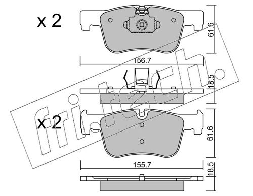 fri.tech. 976.0 Brake Pad Set, disc brake