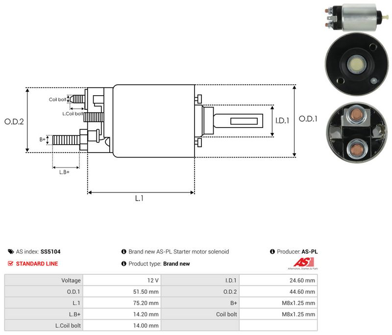 AS-PL SS5104 Solenoid Switch, starter