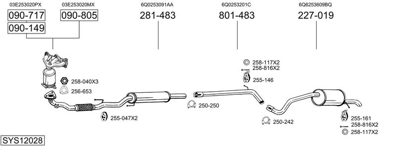 BOSAL kipufogórendszer SYS12028