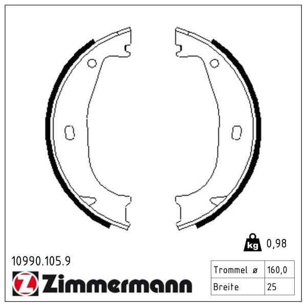 Set saboti frana, frana de mana ZIMMERMANN 10990.105.9