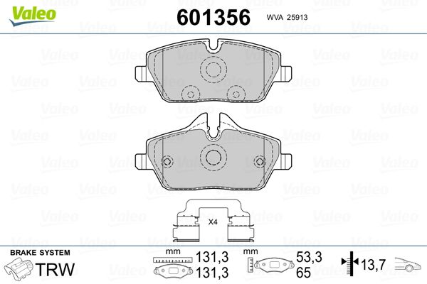 Valeo 601356 Brake Pad Set, disc brake