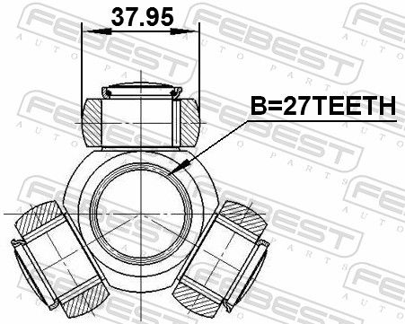 FEBEST 1616-221 Spider Assembly, drive shaft