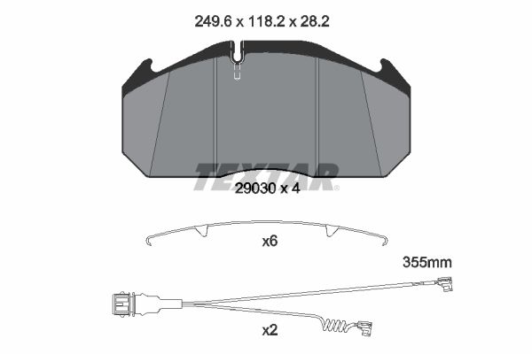 Sada brzdových destiček, kotoučová brzda 2903024