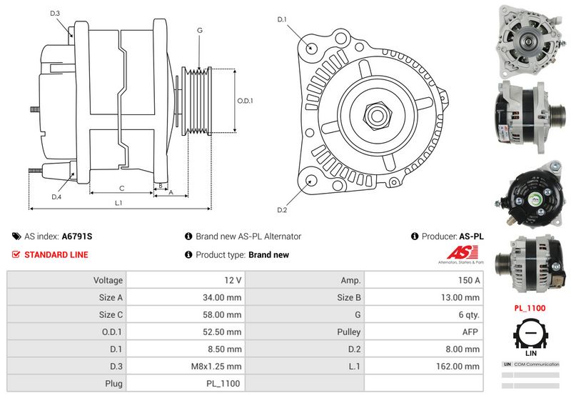 AS-PL A6791S Alternator