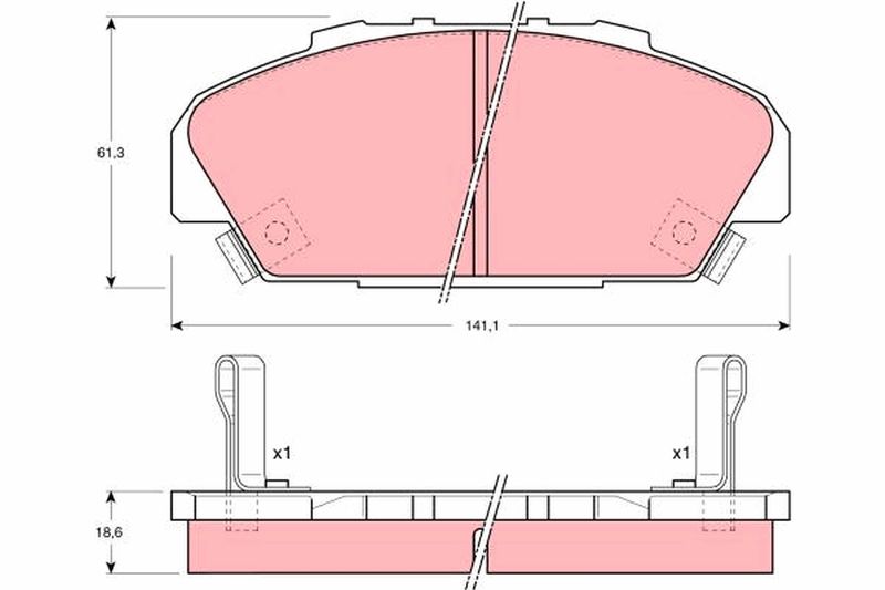 Комплект гальмівних накладок, дискове гальмо, Trw GDB1137