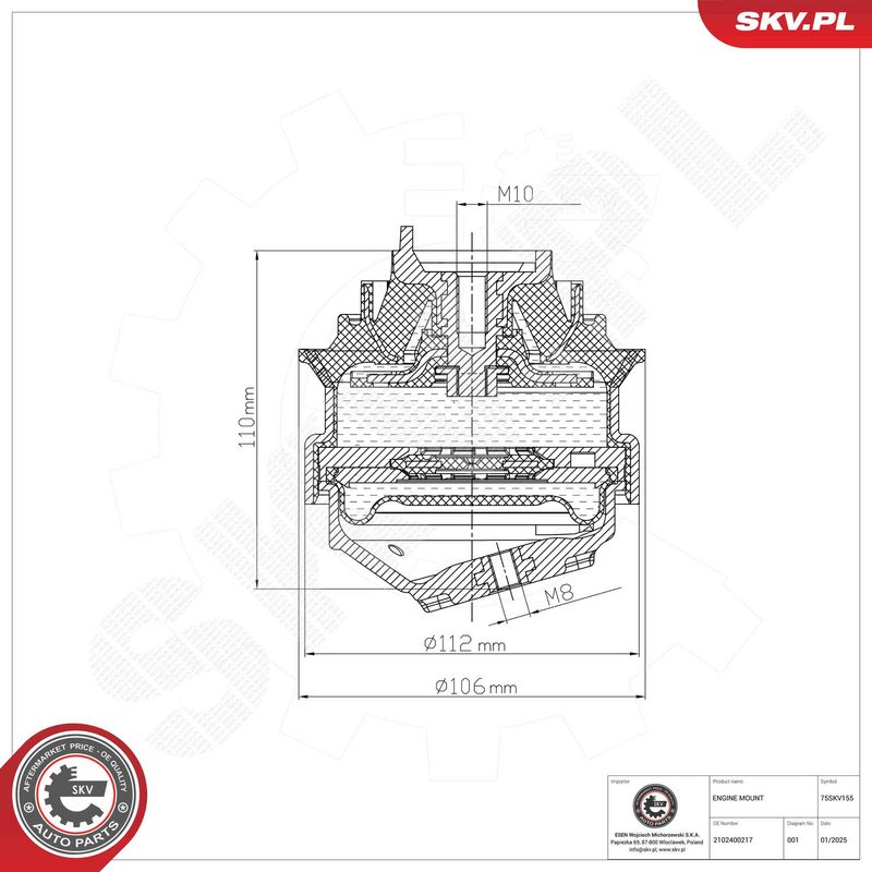 ESEN SKV 75SKV155 Mounting, engine