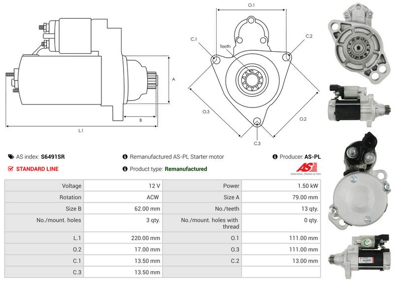 AS-PL S6491SR Starter