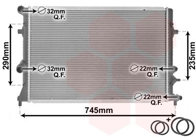 Радіатор, система охолодження двигуна, Van Wezel 58002289