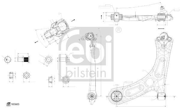 Важіль підвіски, підвіска коліс, Febi Bilstein 185603