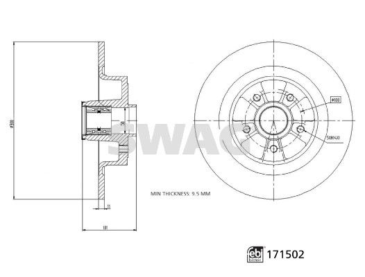 SWAG 33 10 5553 Brake Disc
