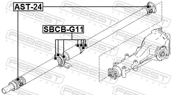 FEBEST SBCB-G11 Bearing, propshaft centre bearing