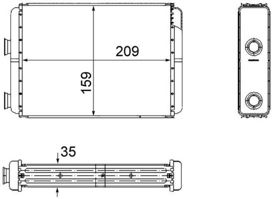 Теплообмінник, система опалення салону, DOBLO/PUNTO 1.2-1.9 00-, Mahle AH60000S