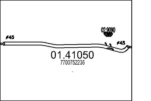 MTS kipufogócső 01.41050