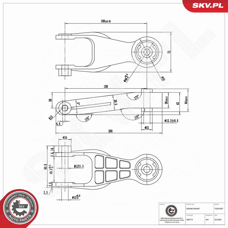 ESEN SKV 75SKV007 Mounting, engine