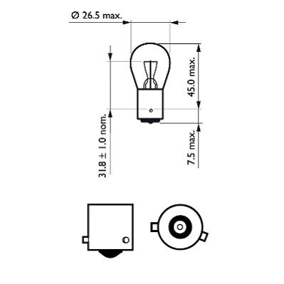 PHILIPS 12088CP Bulb, stop/tail light