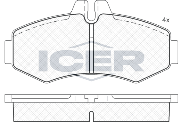 Комплект гальмівних накладок, дискове гальмо, Icer 141288