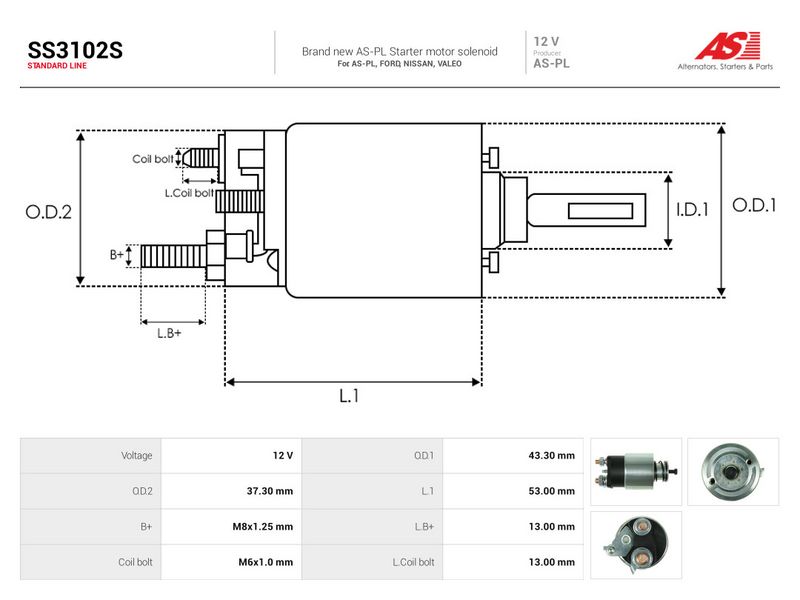 Magnetlülitus, starter, AS-PL SS3102S