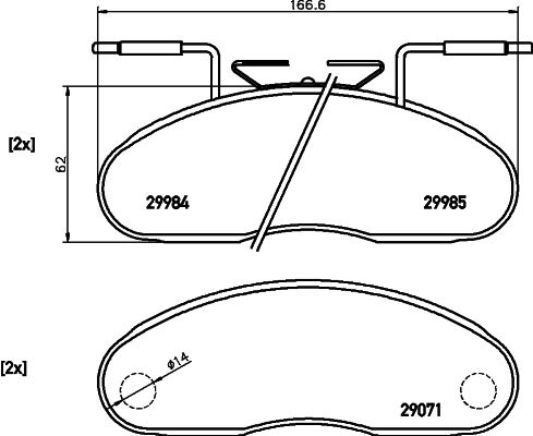 Комплект гальмівних накладок, дискове гальмо, Hella 8DB355005-341