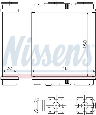 NISSENS Hőcserélő, belső tér fűtés 72659