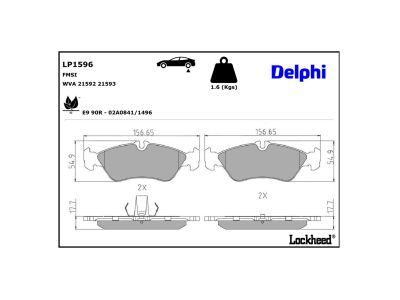 DELPHI LP1596 Brake Pad Set, disc brake