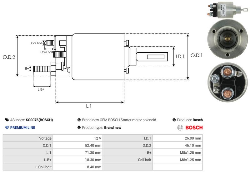 AS-PL SS0076(BOSCH) Solenoid Switch, starter