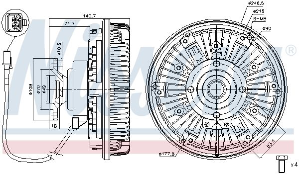 NISSENS 86024 Clutch, radiator fan