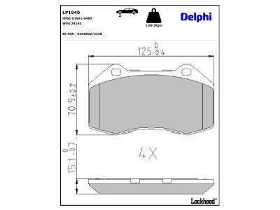 DELPHI LP1940 - Brake Pad Set, disc brake