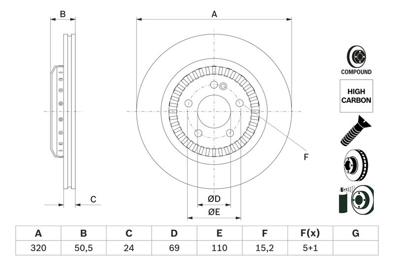 BOSCH Remschijf 0 986 479 H39