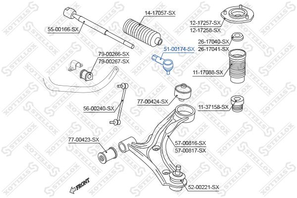 STELLOX 51-00174-SX Tie Rod End