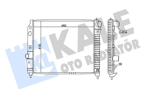 KALE CHEVROLET радіатор охолодження Aveo 1.2/1.5 05-Daewoo