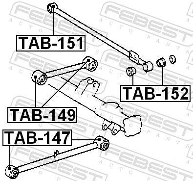 Опора, важіль підвіски, Febest TAB-149