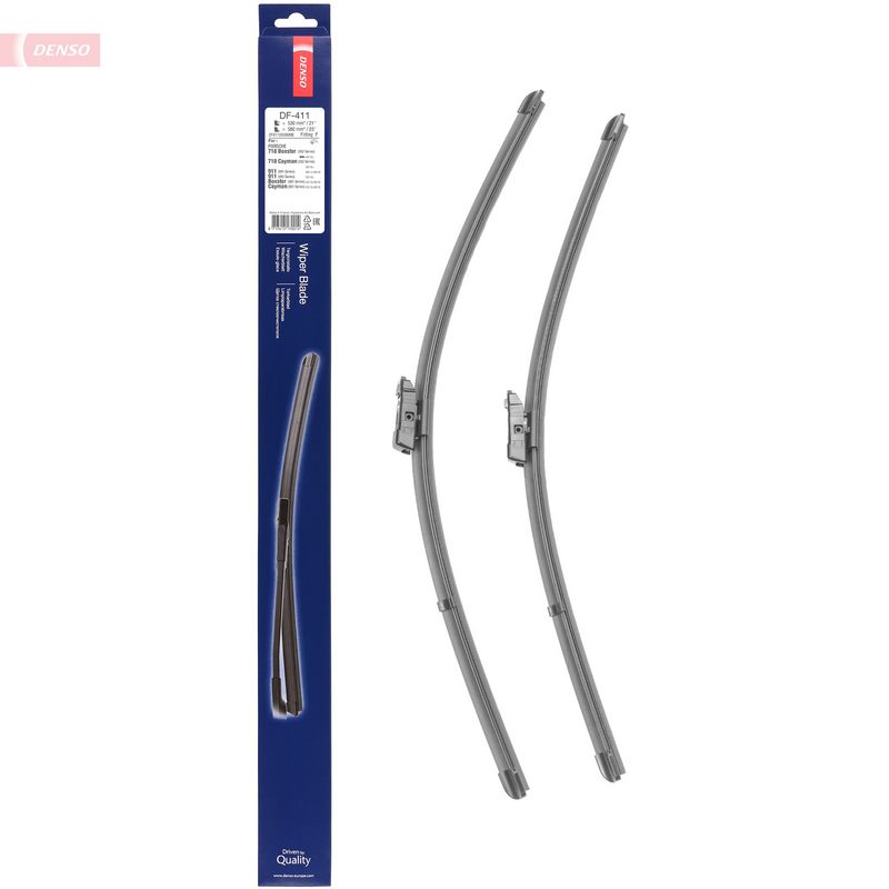 Wisserblad voegloos Voor 580/530mm past: PORSCHE 718 BOXSTER, 718 BOXSTER SPYDER, 718 CAYMAN, 911, 911 TARGA, BOXSTER, BOXSTER SPYDER, PANAMERA 07.09-