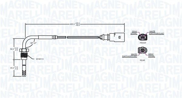 Датчик, температура відпрацьованих газів, Magneti Marelli 172000037010