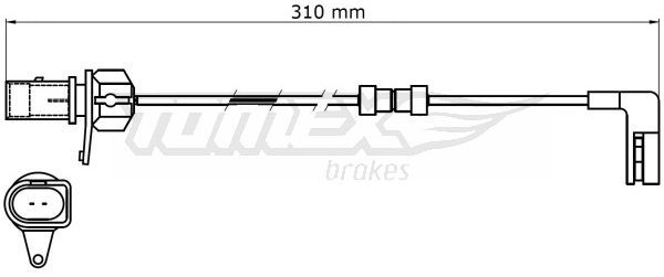 TOMEX Brakes figyelmezető kontaktus, fékbetétkopás TX 31-39