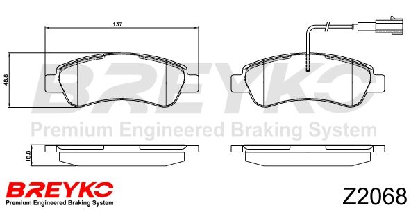 DAVID VASCO Z2068 Brake Pad Set, disc brake