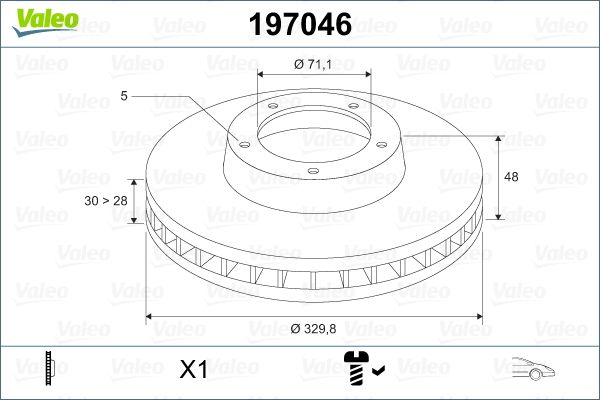 Гальмівний диск, Valeo 197046