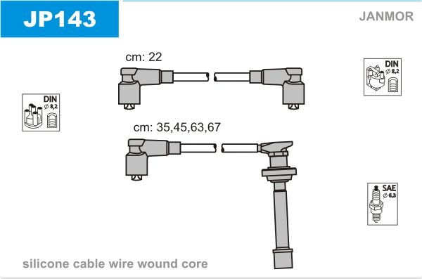 Комплект проводів високої напруги, Janmor JP143