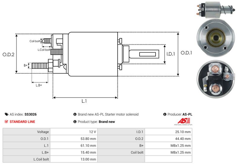 Magnetlülitus, starter, AS-PL SS3026