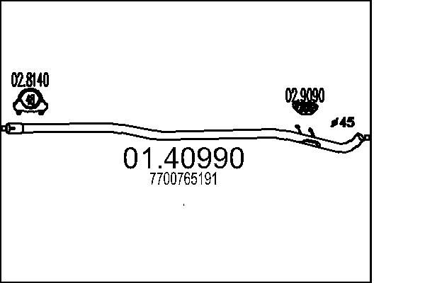 MTS kipufogócső 01.40990