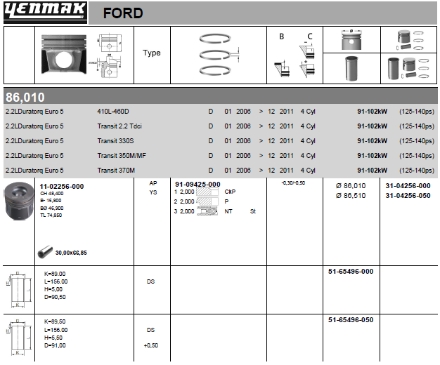 YENMAK Piston 31-04256-000