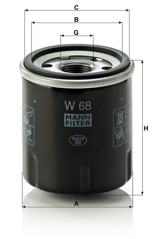 Õlifilter, MANN-FILTER W 68