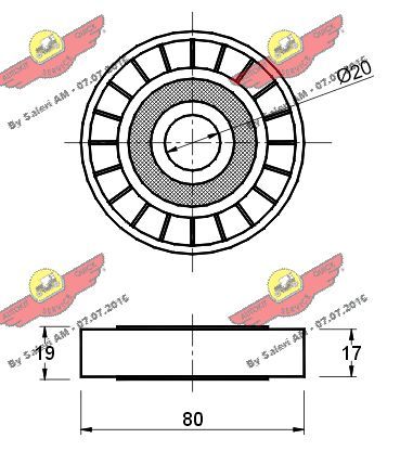 AUTOKIT 03.349 Deflection/Guide Pulley, V-ribbed belt