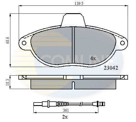 Комплект гальмівних накладок, дискове гальмо, Comline CBP2714