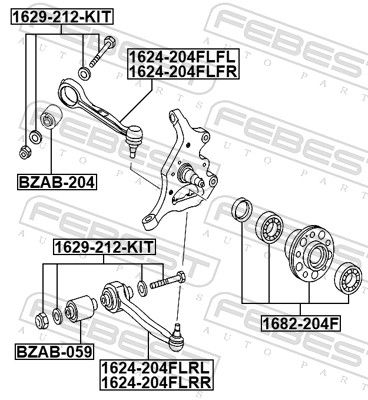 FEBEST 1624-204FLFL Control/Trailing Arm, wheel suspension