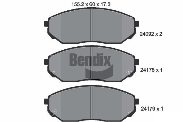 BENDIX Braking fékbetétkészlet, tárcsafék BPD2093