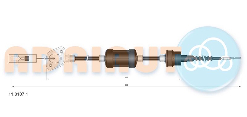 ADRIAUTO FIAT трос сцепления Punto все 3/94-6/94 854/211+103